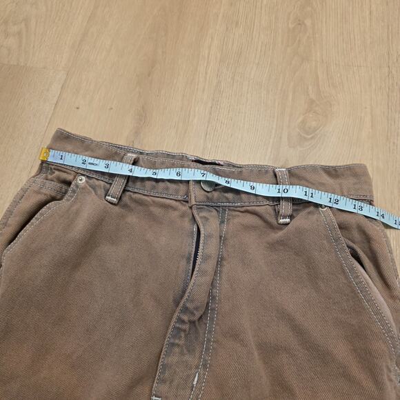 BDG Tan High Rise Extreme Baggy Cropped Raw Hem Streetwear Jeans Size 26 - Picture 2 of 9